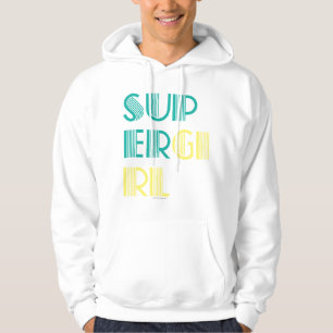 Supergirl grönt och gult sweatshirt med luva
