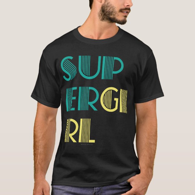 Supergirl grönt och gult tee shirt (Framsida)