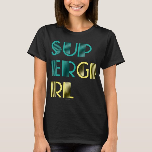 Supergirl-Grönt och -Gult Tee Shirt (Framsida)