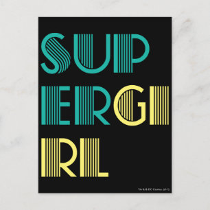 Supergirl-Grönt och -Gult Vykort