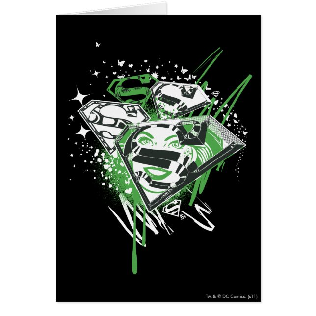 Supergirl Grönt Spills Hälsningskort (Framsidan)