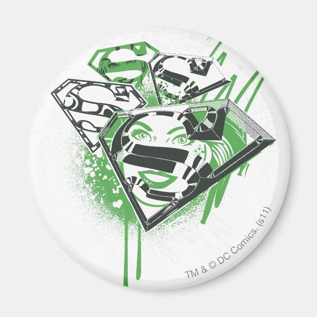 Supergirl Grönt Spills Magnet (Framsidan)