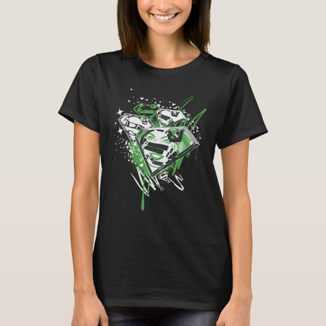 Supergirl Grönt Spills Tee Shirt (Framsida)