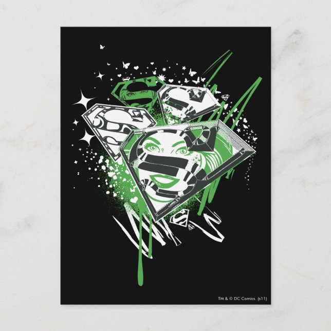 Supergirl Grönt Spills Vykort (Framsida)