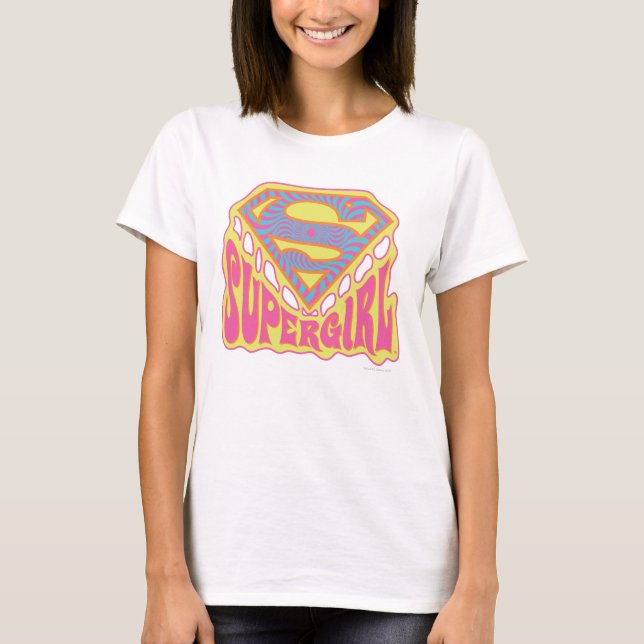 Supergirl Groovy Logotyp 2 T-shirt (Framsida)