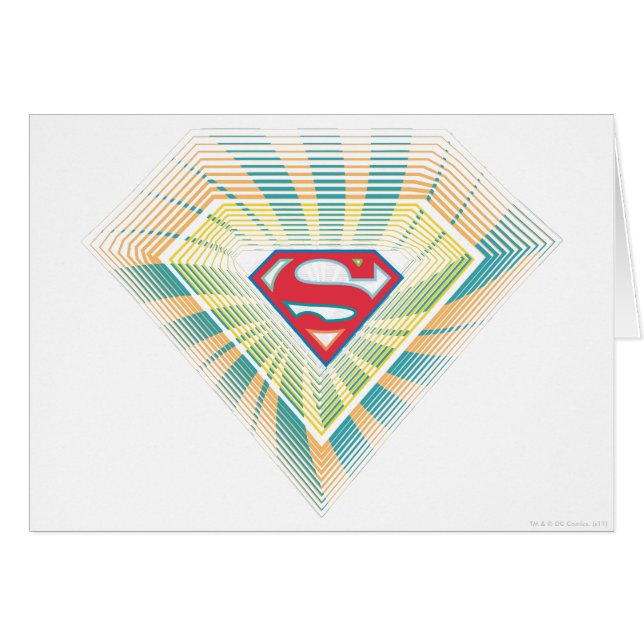 Supergirl Groovy Logotyp Hälsningskort (Framsidan Horizontal)