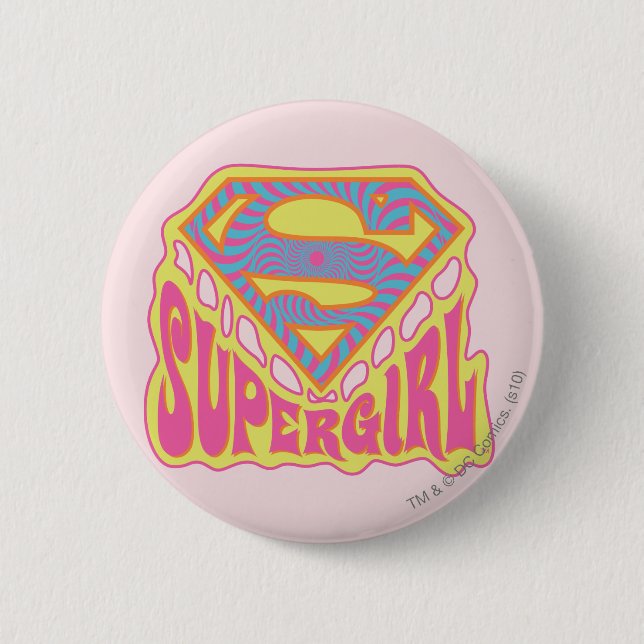 Supergirl Groovy Logotyp Knapp (Framsida)