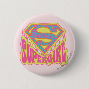 Supergirl Groovy Logotyp Knapp