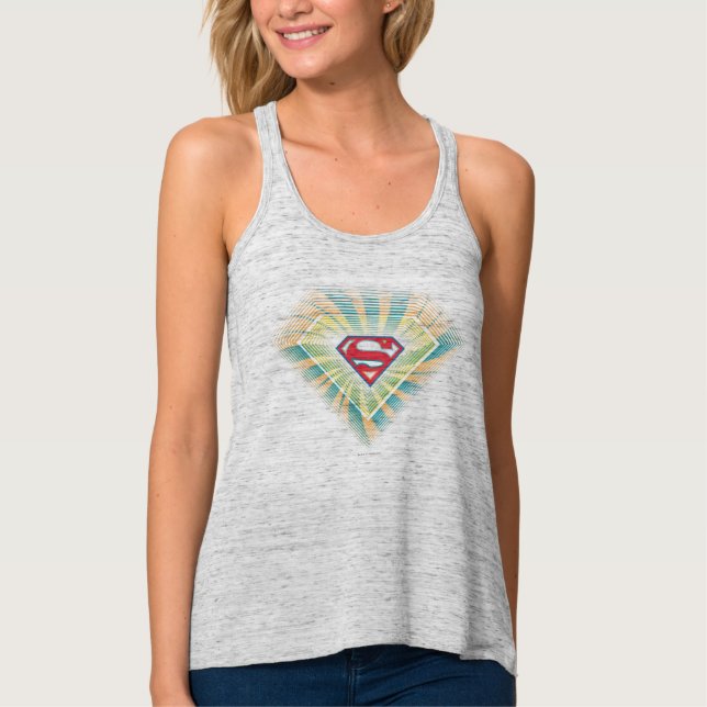 Supergirl Groovy Logotyp Linne Med Racerback (Framsida)