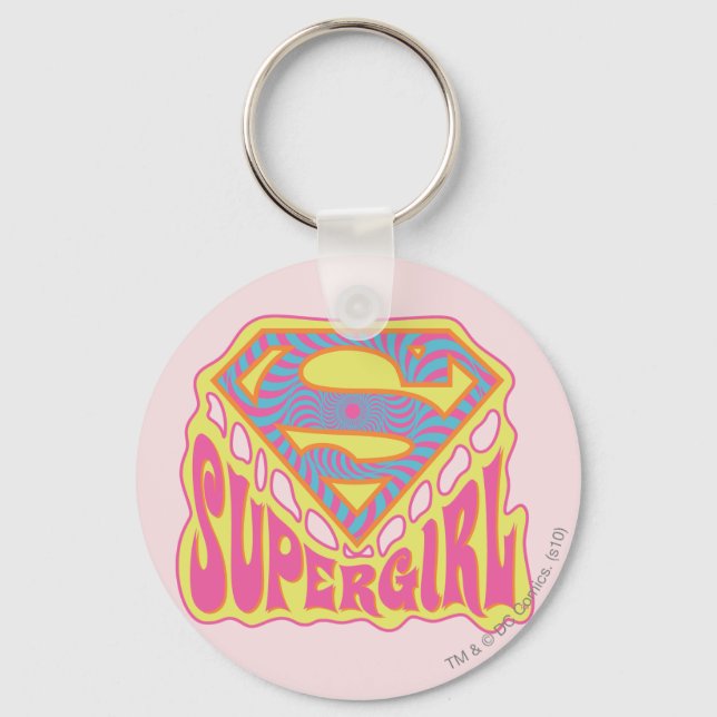 Supergirl Groovy Logotyp Nyckelring (Framsida)