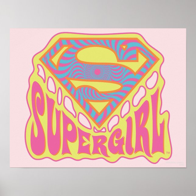Supergirl Groovy Logotyp Poster (Framsidan)
