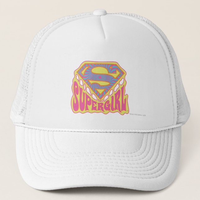 Supergirl Groovy Logotyp Truckerkeps (Framsida)