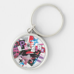 Supergirl Grunge Design Rund Silverfärgad Nyckelring