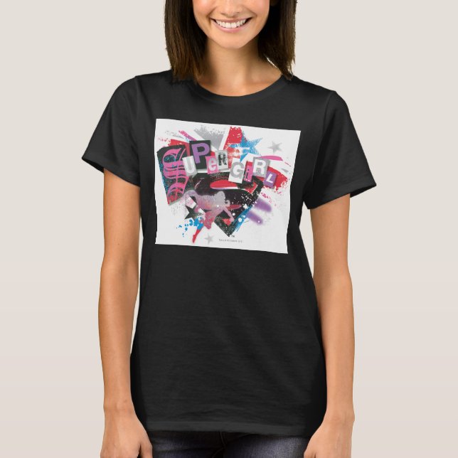 Supergirl Grunge Design T-shirt (Framsida)