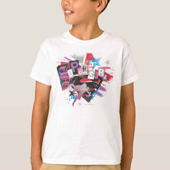 Supergirl Grunge Design T-shirt (Framsida)