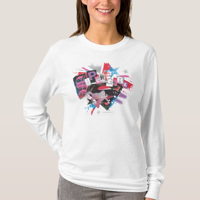 Supergirl Grunge Design T-shirt (Framsida)