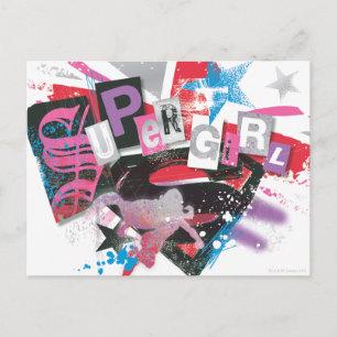 Supergirl Grunge Design Vykort