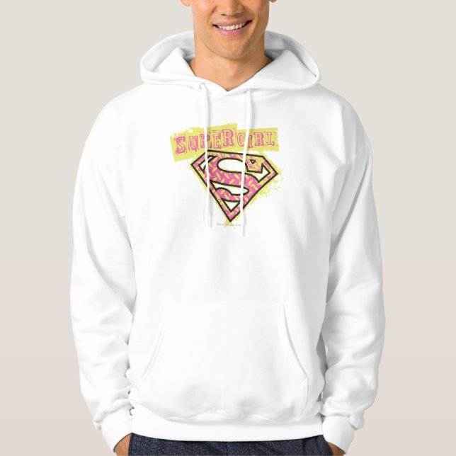 Supergirl Grunge Logotyp Rosa Munkjacka (Framsida)