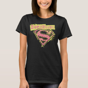 Supergirl Grunge Logotyp Rosa Tröja