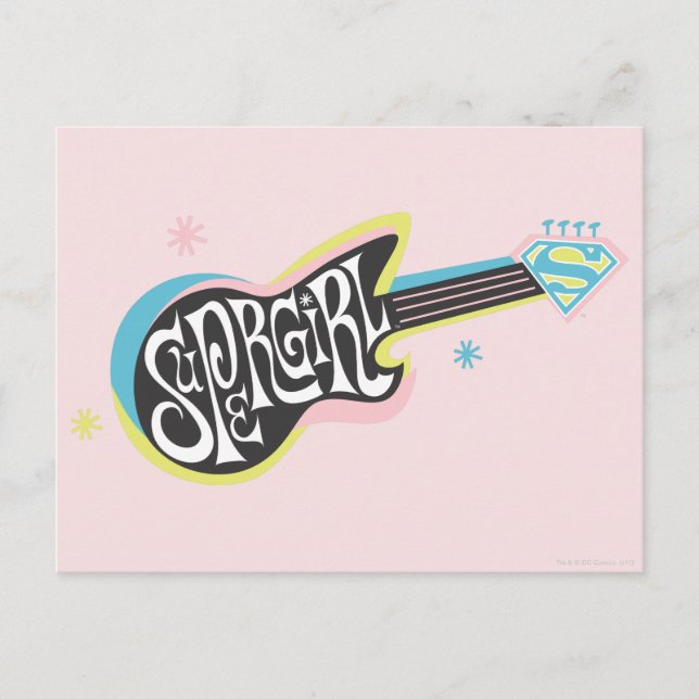 Supergirl Guitar Vykort (Framsida)