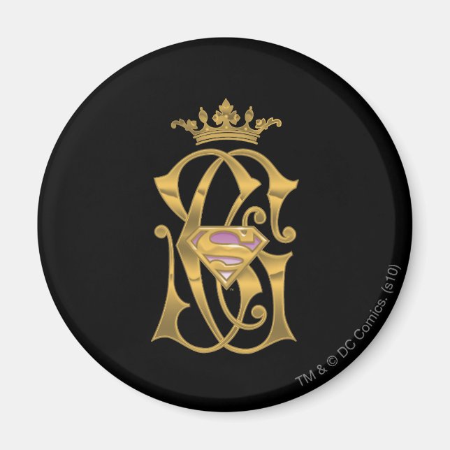 Supergirl Guld Krona Magnet (Framsidan)