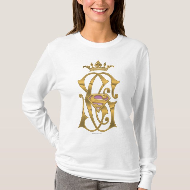 Supergirl Guld Krona T-shirt (Framsida)