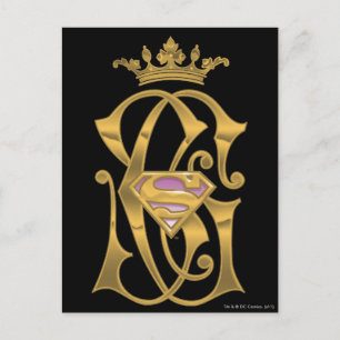 Supergirl Guld Krona Vykort