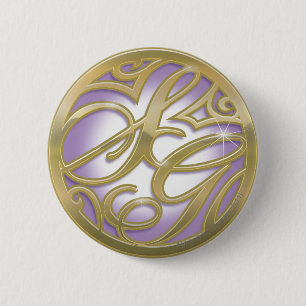 Supergirl Guld & Lila Circle Logotyp Knapp