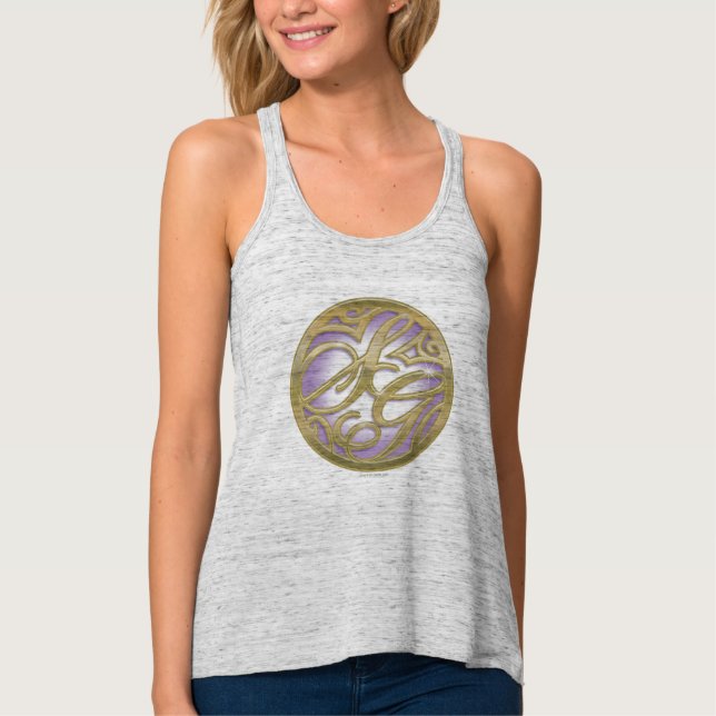 Supergirl Guld & Lila Circle Logotyp Linne Med Racerback (Framsida)