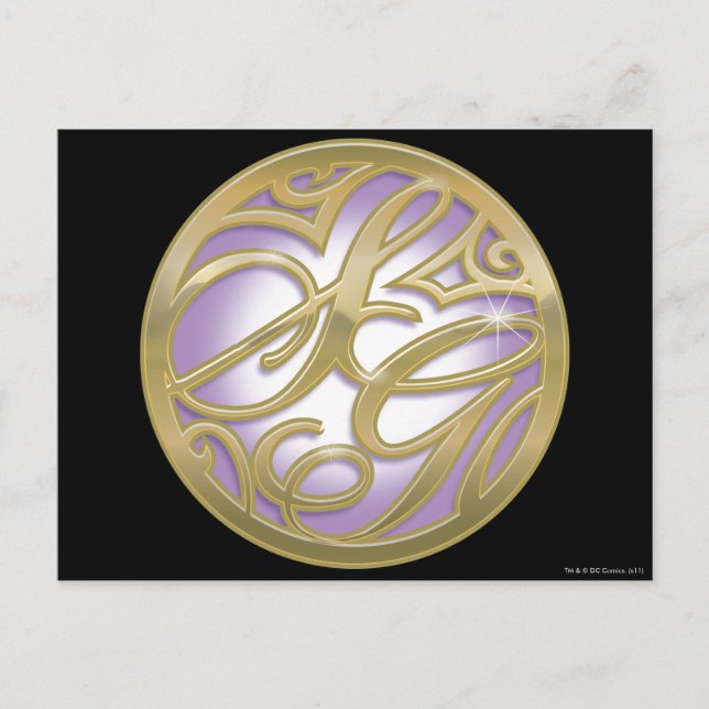 Supergirl Guld & Lila Circle Logotyp Vykort (Framsida)
