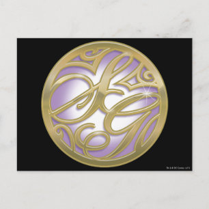 Supergirl Guld & Lila Circle Logotyp Vykort