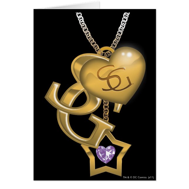 Supergirl Guld Locket Hälsningskort (Framsidan)
