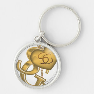 Supergirl Guld Locket Rund Silverfärgad Nyckelring