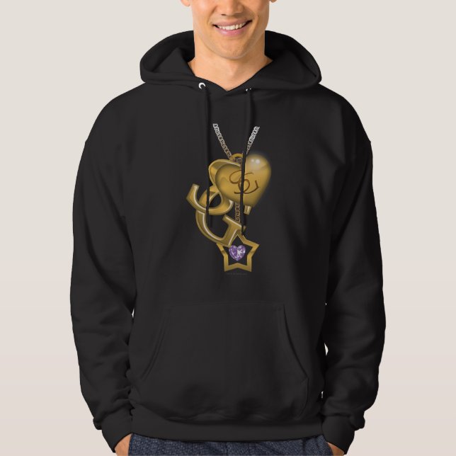 Supergirl Guld Locket Sweatshirt Med Luva (Framsida)