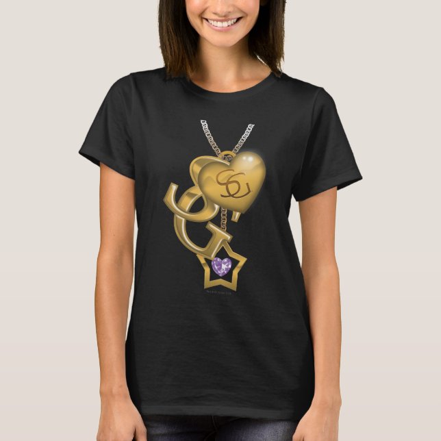 Supergirl Guld Locket T Shirt (Framsida)