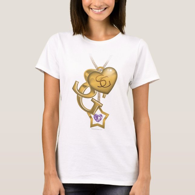 Supergirl Guld Locket Tee Shirt (Framsida)