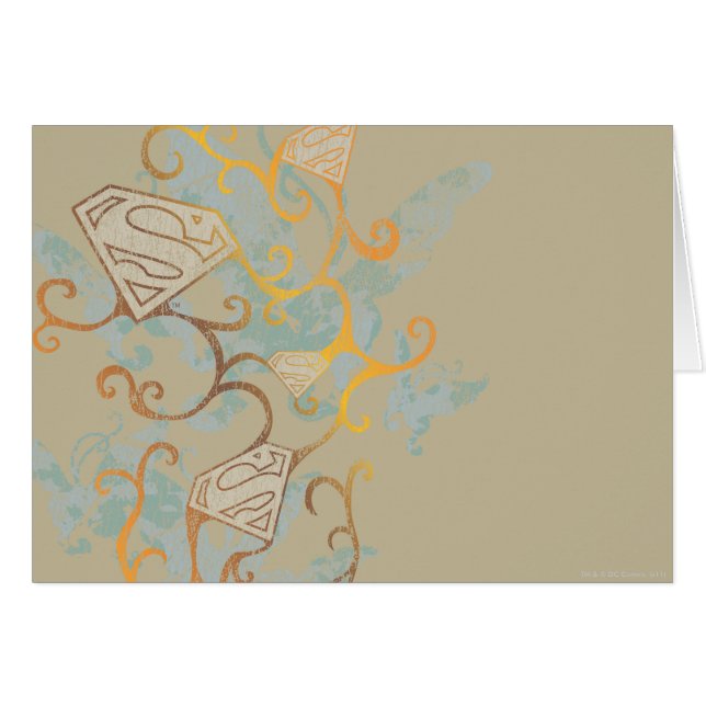 Supergirl Guld och Brown Hälsningskort (Framsidan Horizontal)