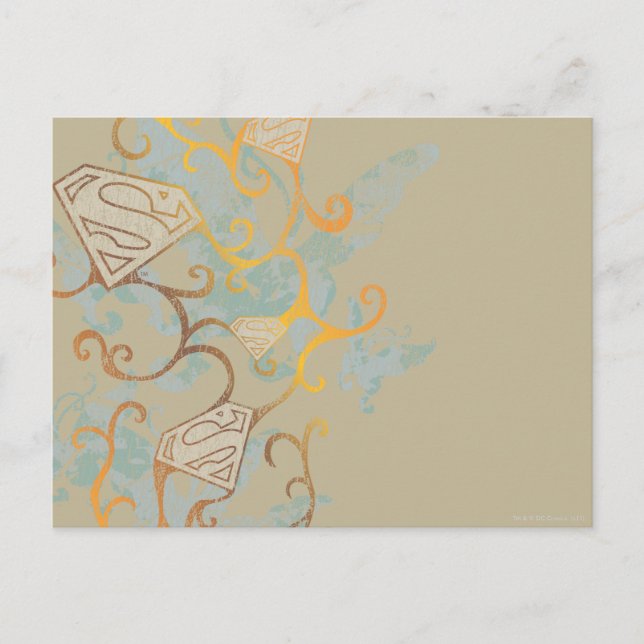 Supergirl Guld och Brown Vykort (Framsida)