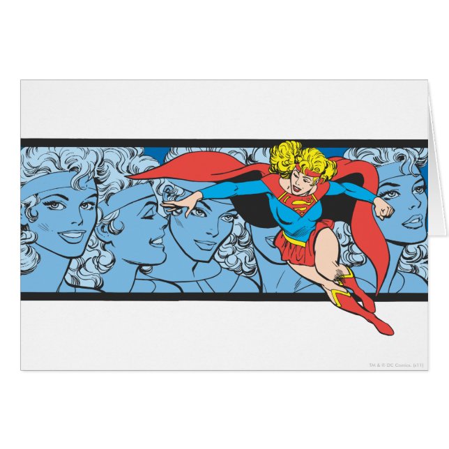 Supergirl Head Shots Hälsningskort (Framsidan Horizontal)