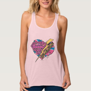 Supergirl Heart och Bolt Linne Med Racerback