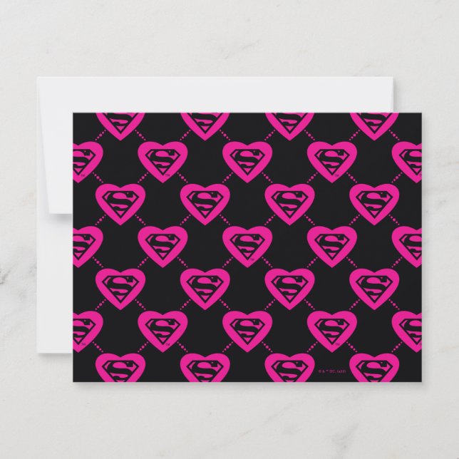 Supergirl Hearts Diagonal Mönster Anteckningskort (Framsida)