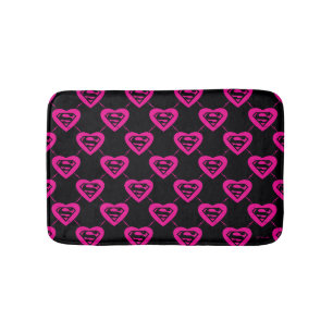 Supergirl Hearts Diagonal Mönster Badrumsmatta
