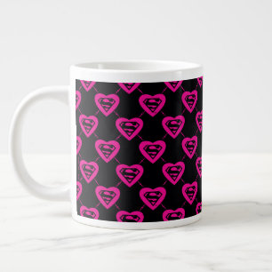 Supergirl Hearts Diagonal Mönster Jumbo Mugg