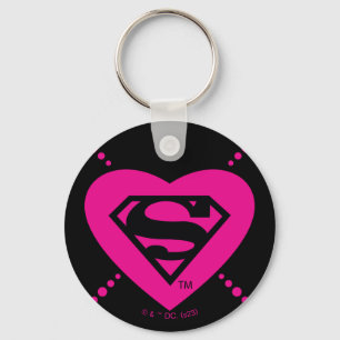 Supergirl Hearts Diagonal Mönster Nyckelring