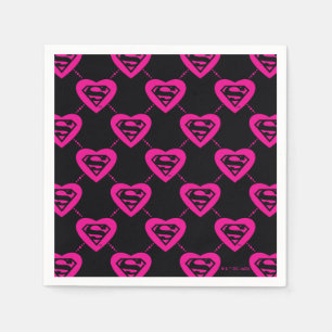 Supergirl Hearts Diagonal Mönster Pappersservett
