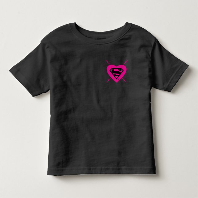 Supergirl Hearts Diagonal Mönster T Shirt (Framsida)