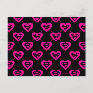 Supergirl Hearts Diagonal Mönster Vykort