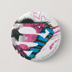 Supergirl Hearts Logotyp Knapp