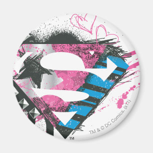 Supergirl Hearts Logotyp Magnet