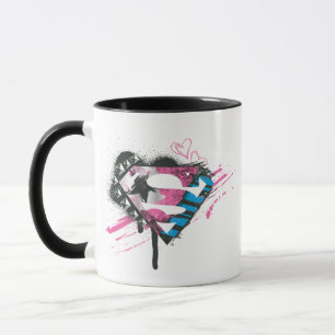 Supergirl Hearts Logotyp Mugg